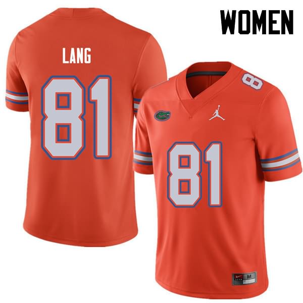 NCAA Florida Gators Dante Lang Women's #81 Jordan Brand Orange Stitched Authentic College Football Jersey FWI6564RO